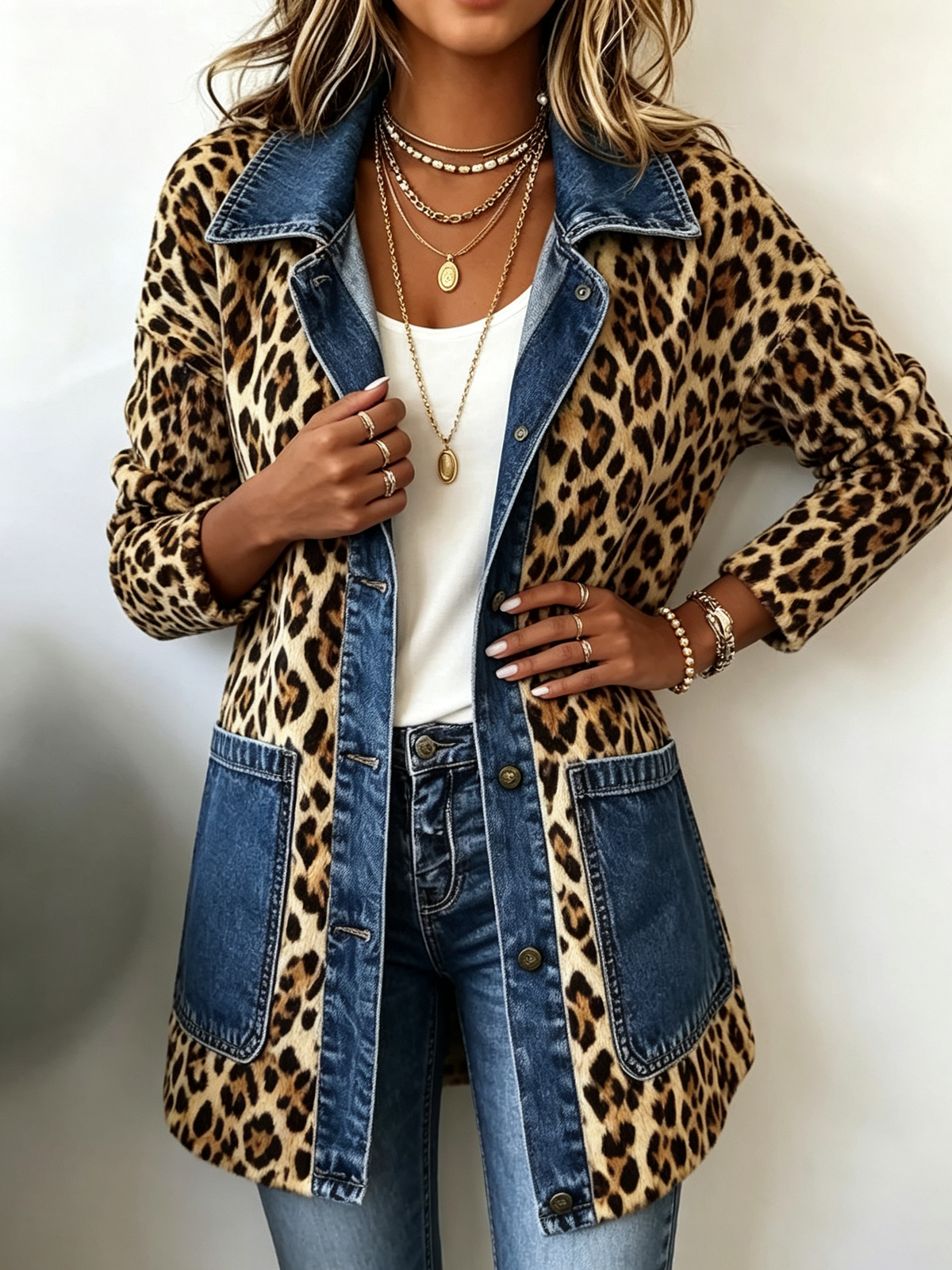 Fablenne | Leopard Denim Jacket