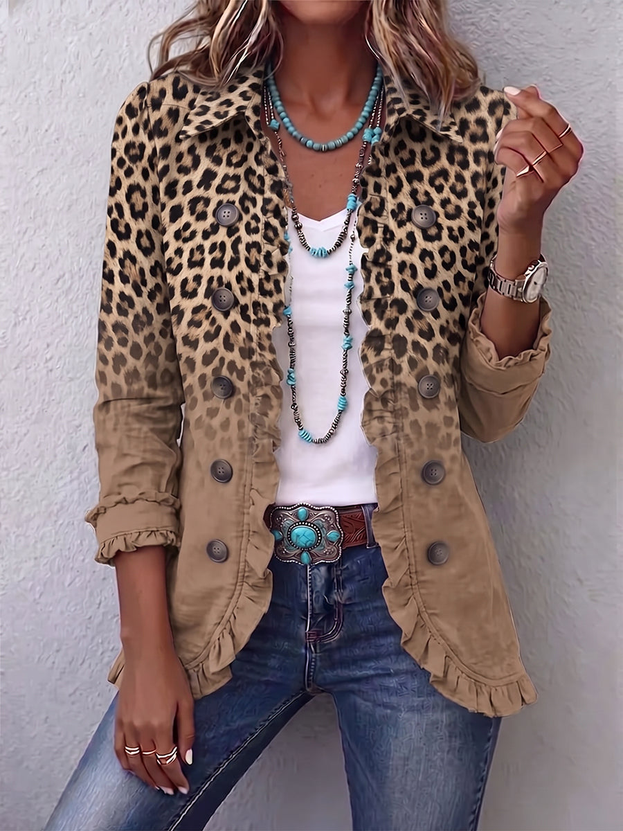 Tawny | Leopard Ruffle Jacket