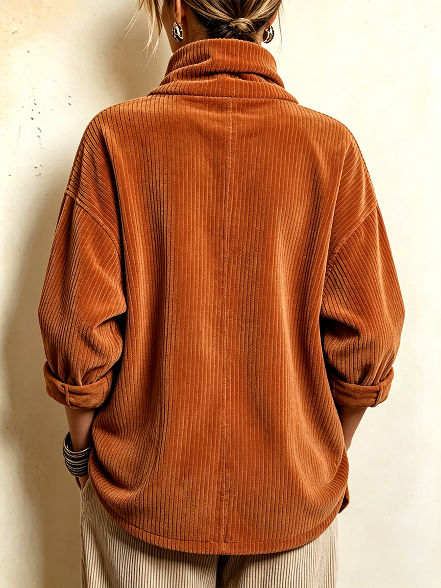 Julienna | Asymmetric Wrap Corduroy Cardigan