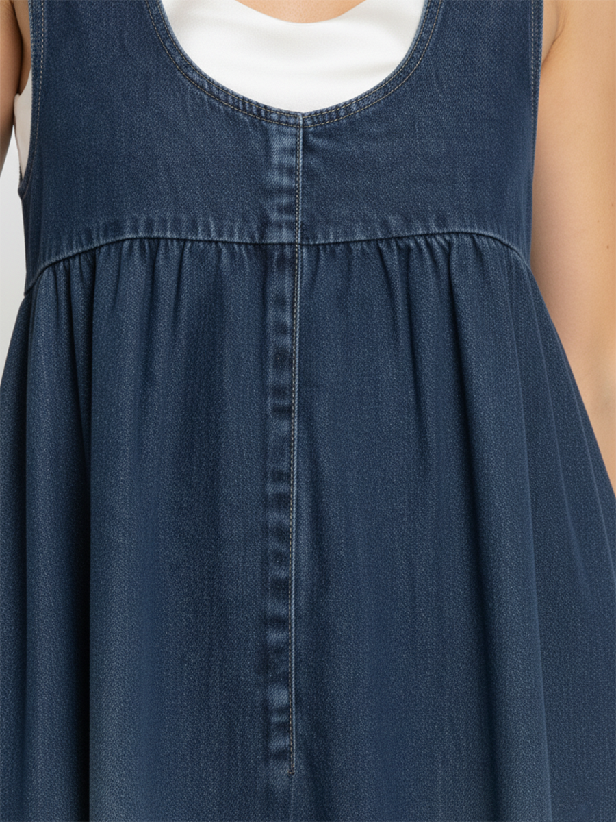 Avery | Sleeveless Denim Maxi Dress