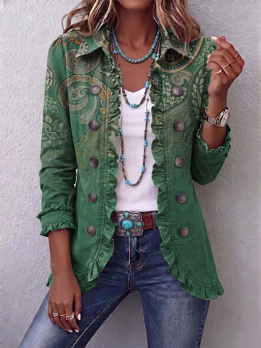 Jemara | Paisley Ruffle Jacket