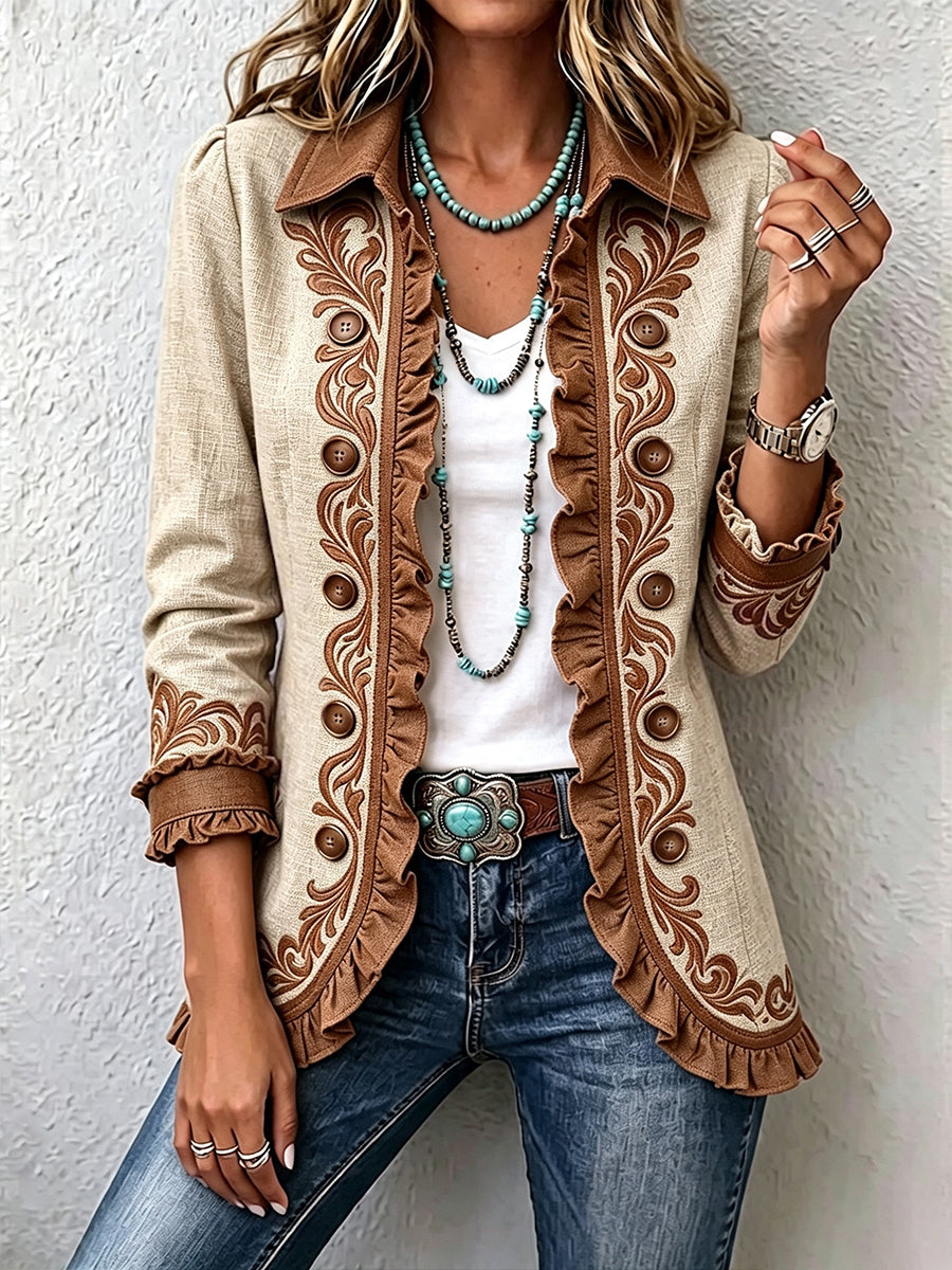 Dawncroft | Floral Ruffle Jacket