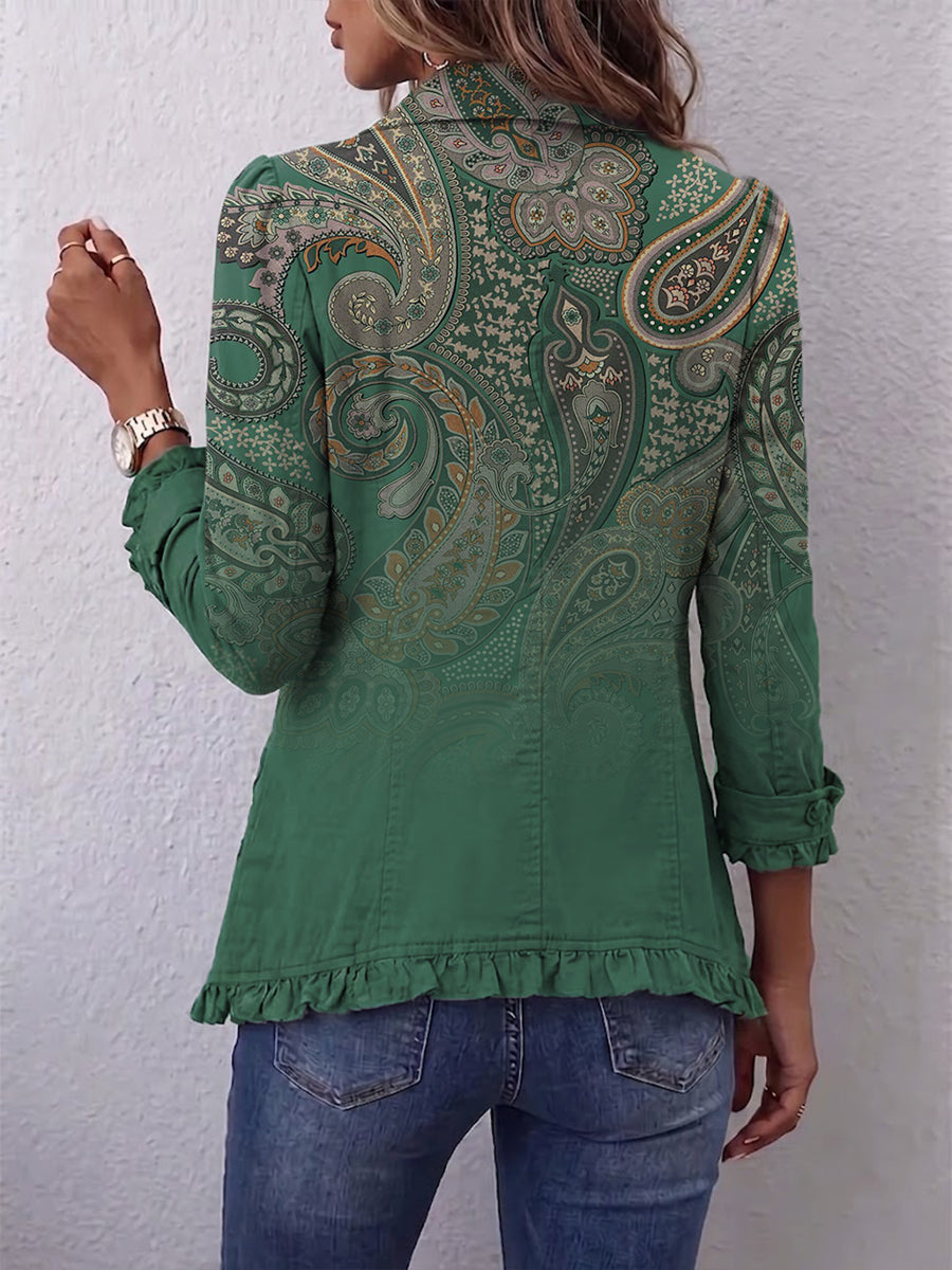 Jemara | Paisley Ruffle Jacket