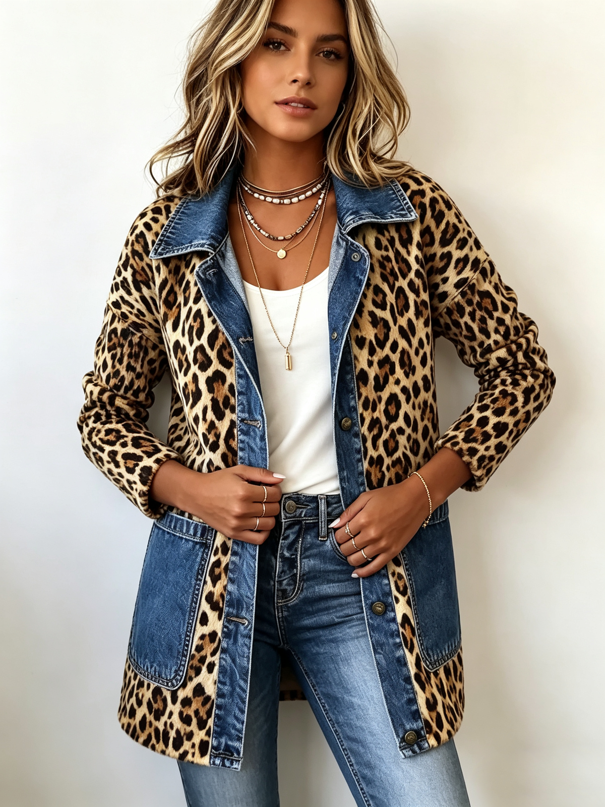 Fablenne | Leopard Denim Jacket