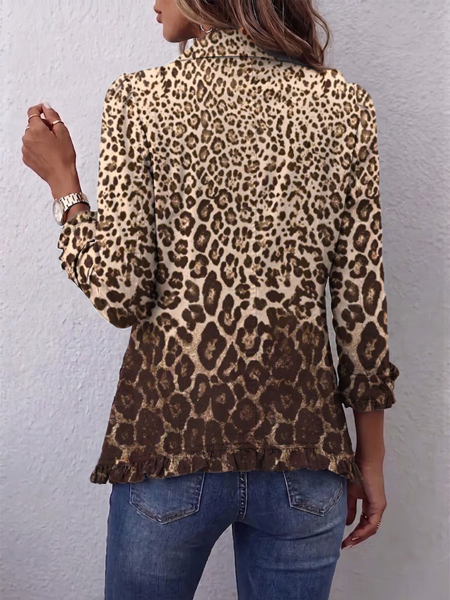 Navara | Leopard Ruffle Jacket
