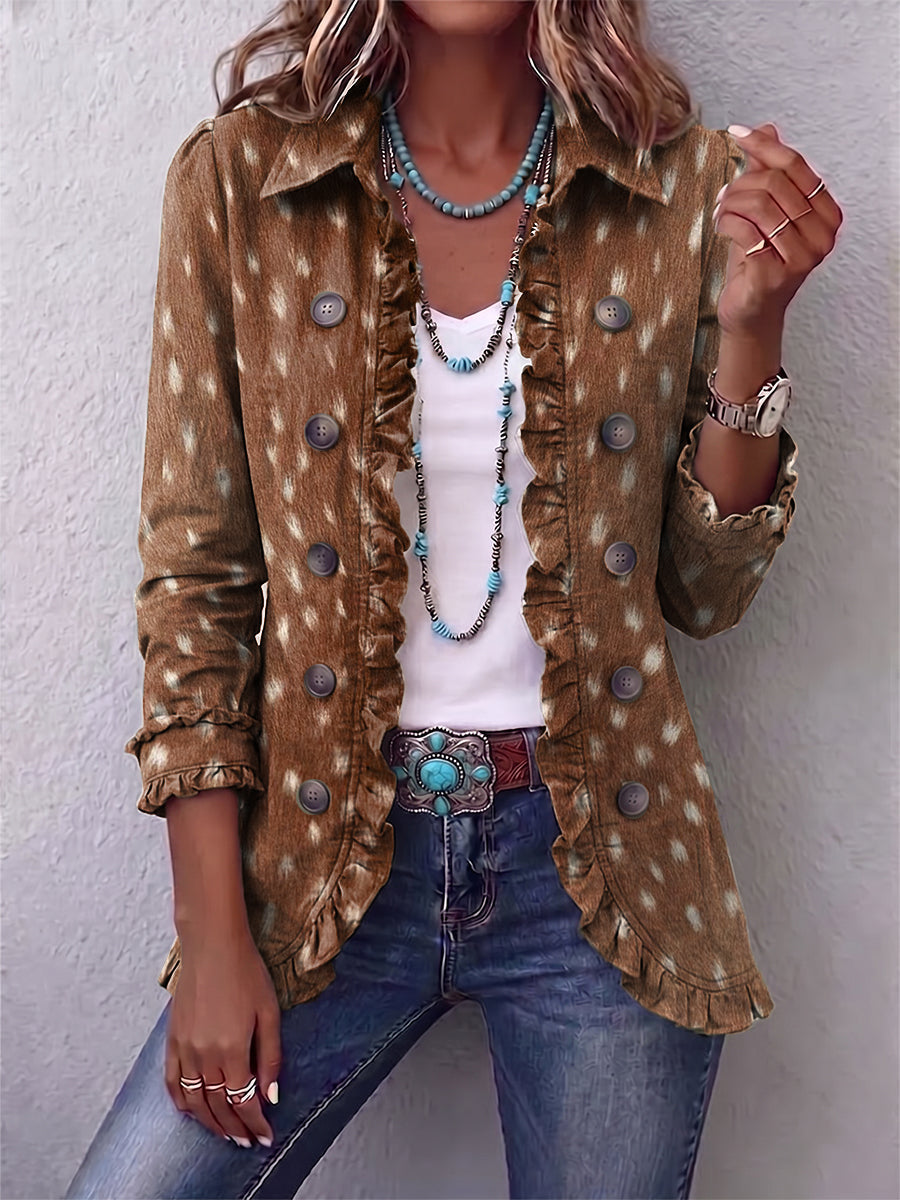 Nolinda | Animal Print Ruffle Jacket