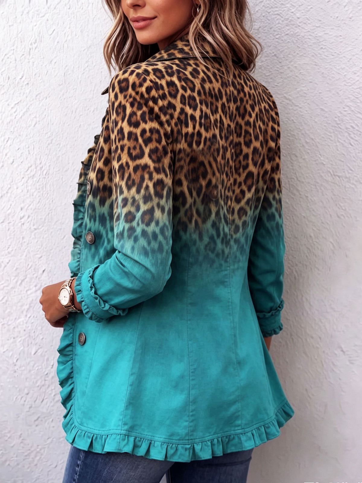 Elspeth | Leopard Ruffle Blazer