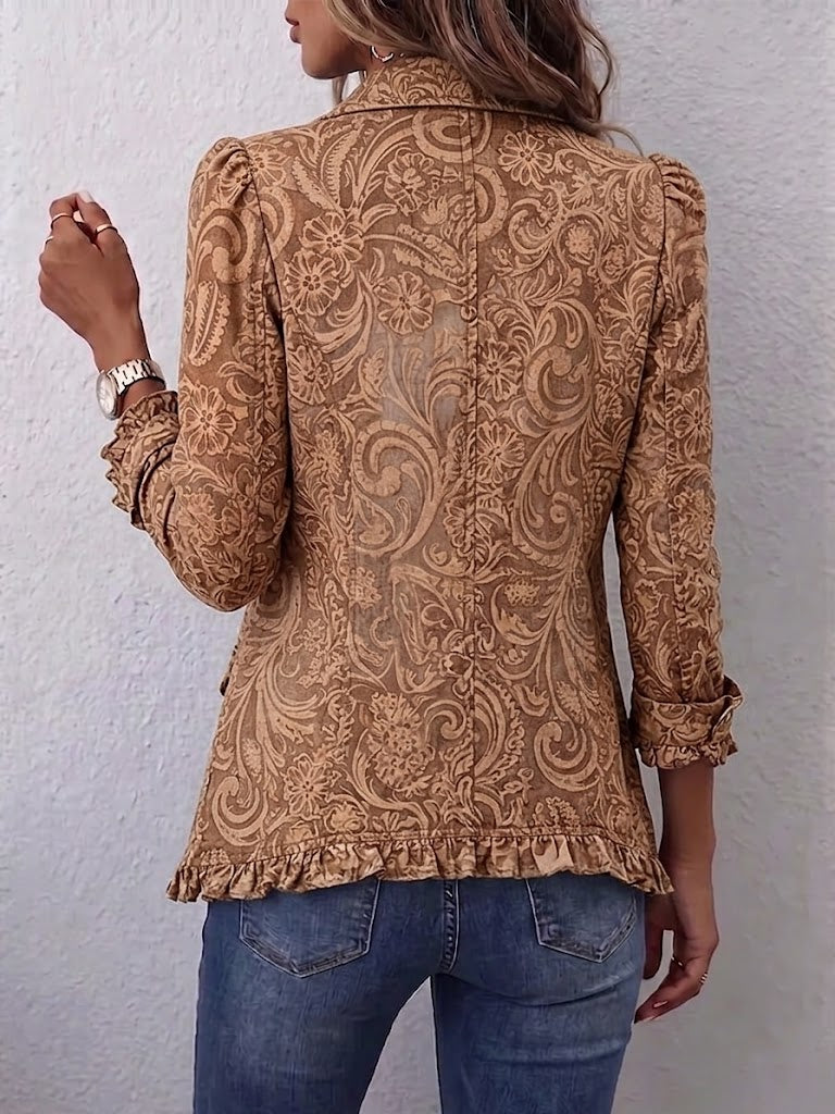 Vyclara | Floral Ruffle Jacket