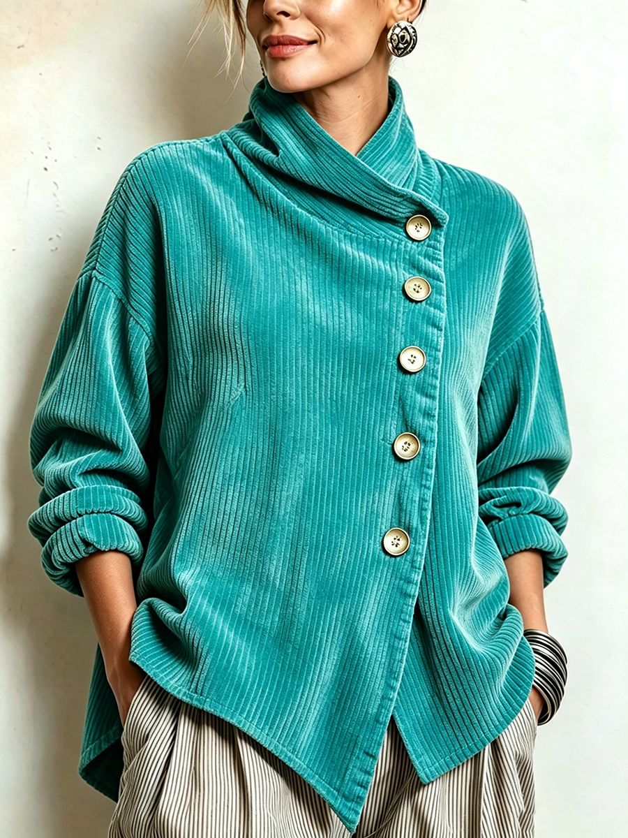 Reese | Asymmetric Funnel Neck Top