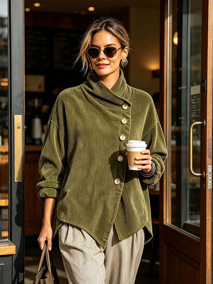 Reese | Asymmetric Funnel Neck Top