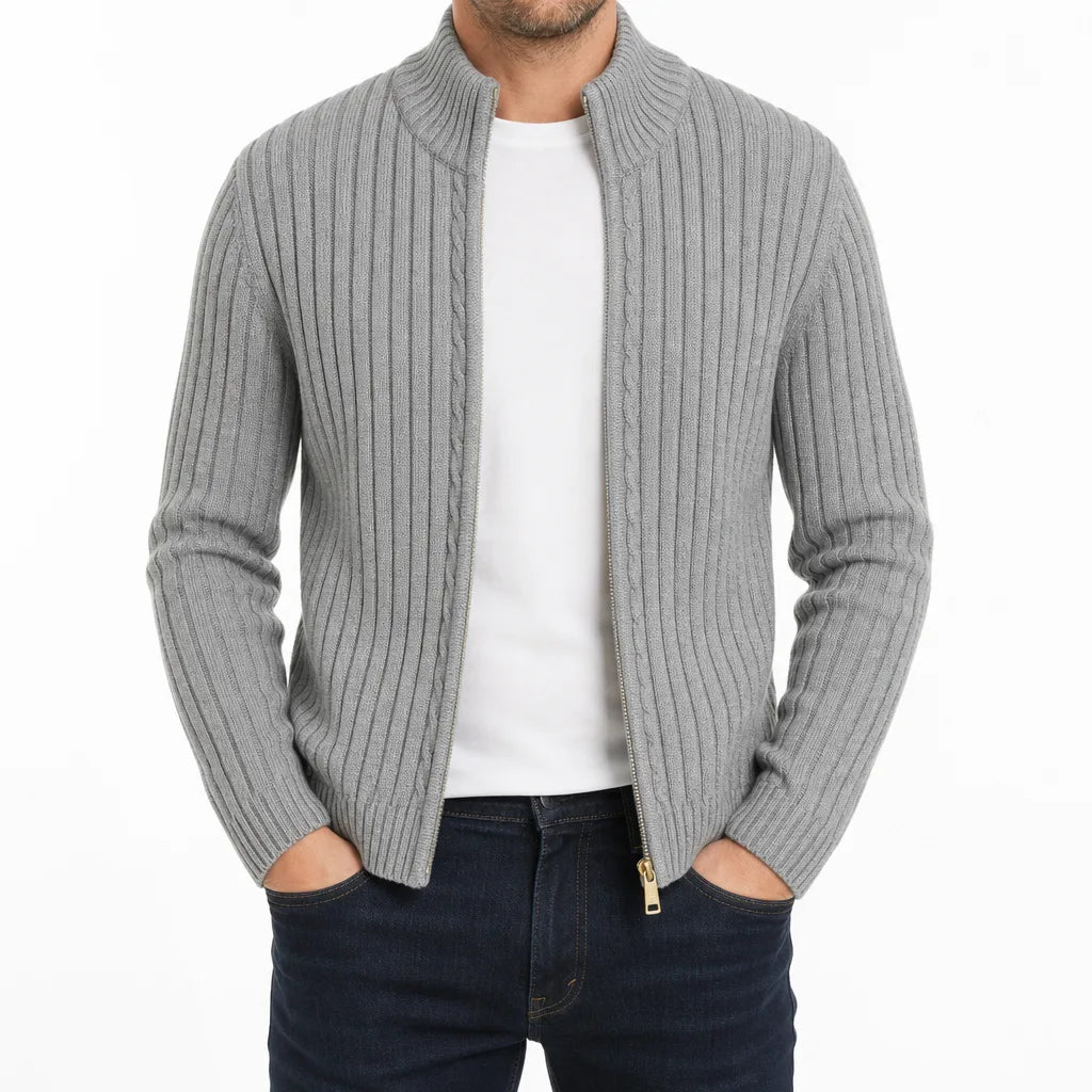 Silas | Ribbed Full Zip Cardigan