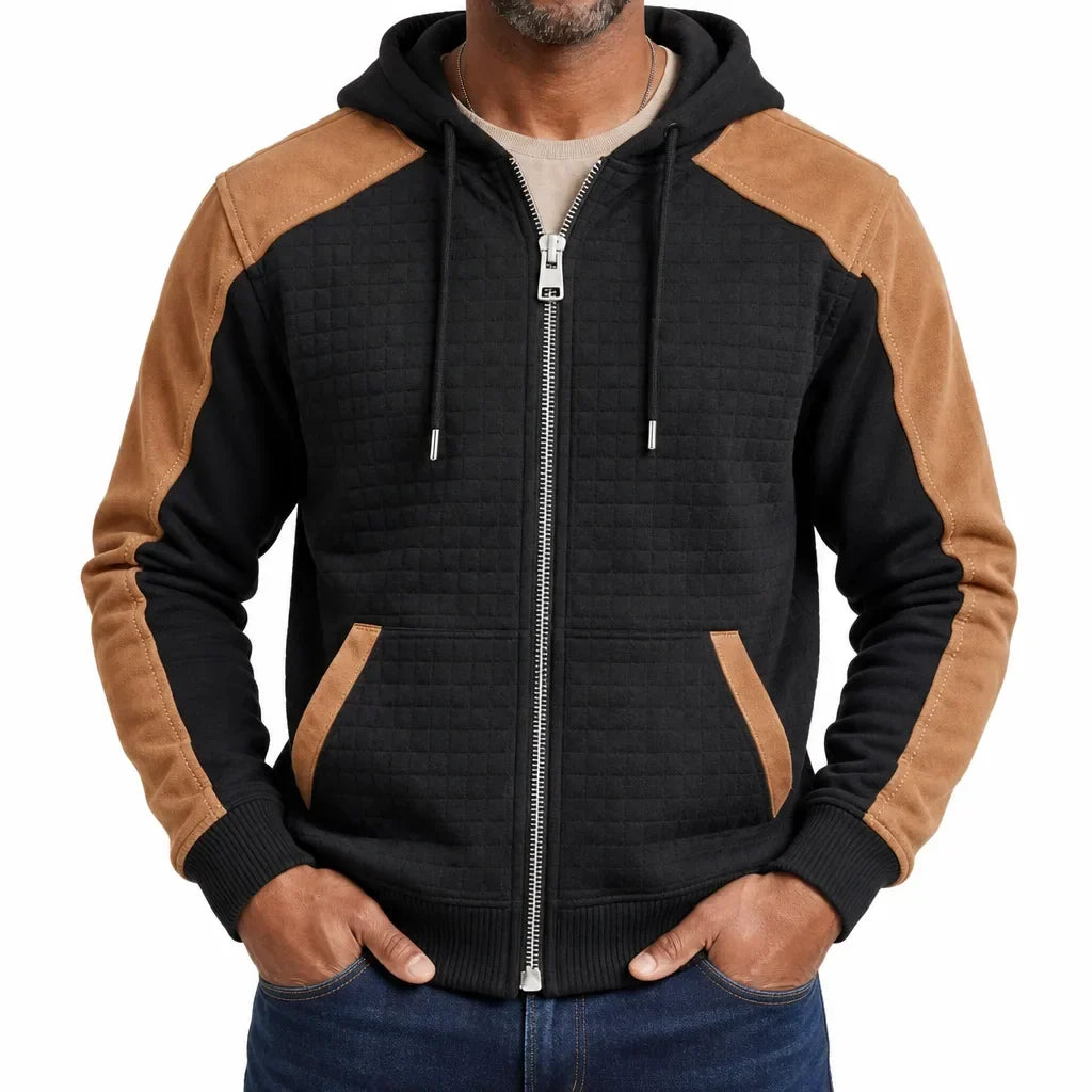 Wallace | Textured Zip Up Hooded Jacket