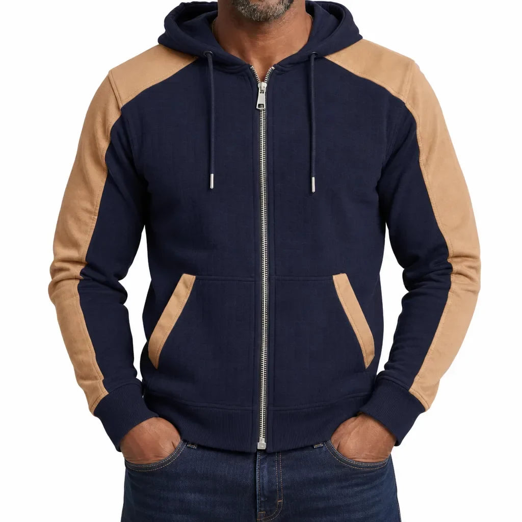 Wallace | Textured Zip Up Hooded Jacket