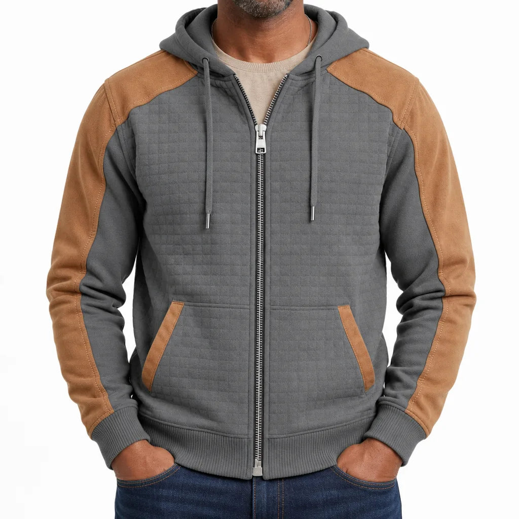 Wallace | Textured Zip Up Hooded Jacket