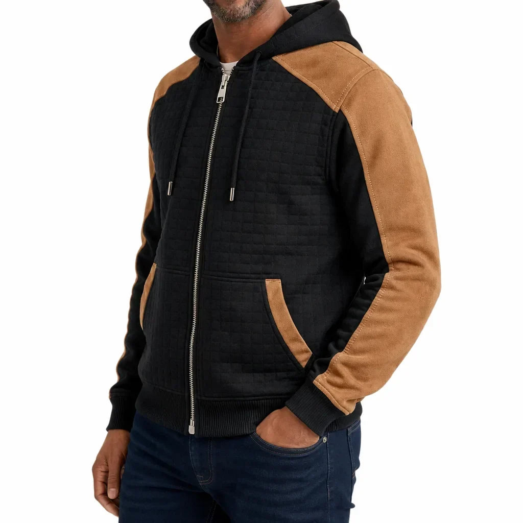Wallace | Textured Zip Up Hooded Jacket