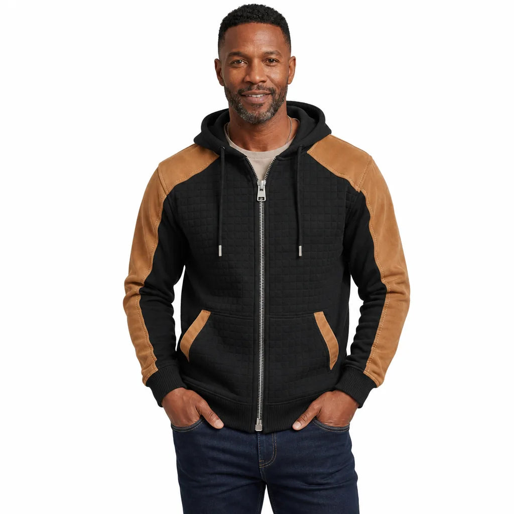 Wallace | Textured Zip Up Hooded Jacket