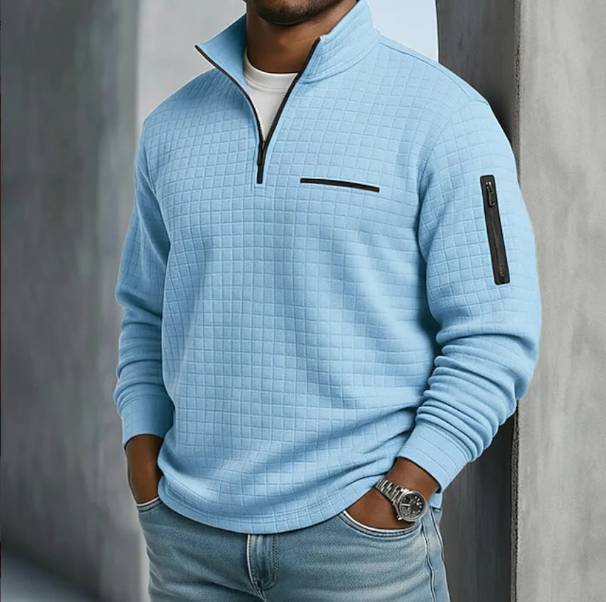 Pierce | Textured Quarter Zip Sweater