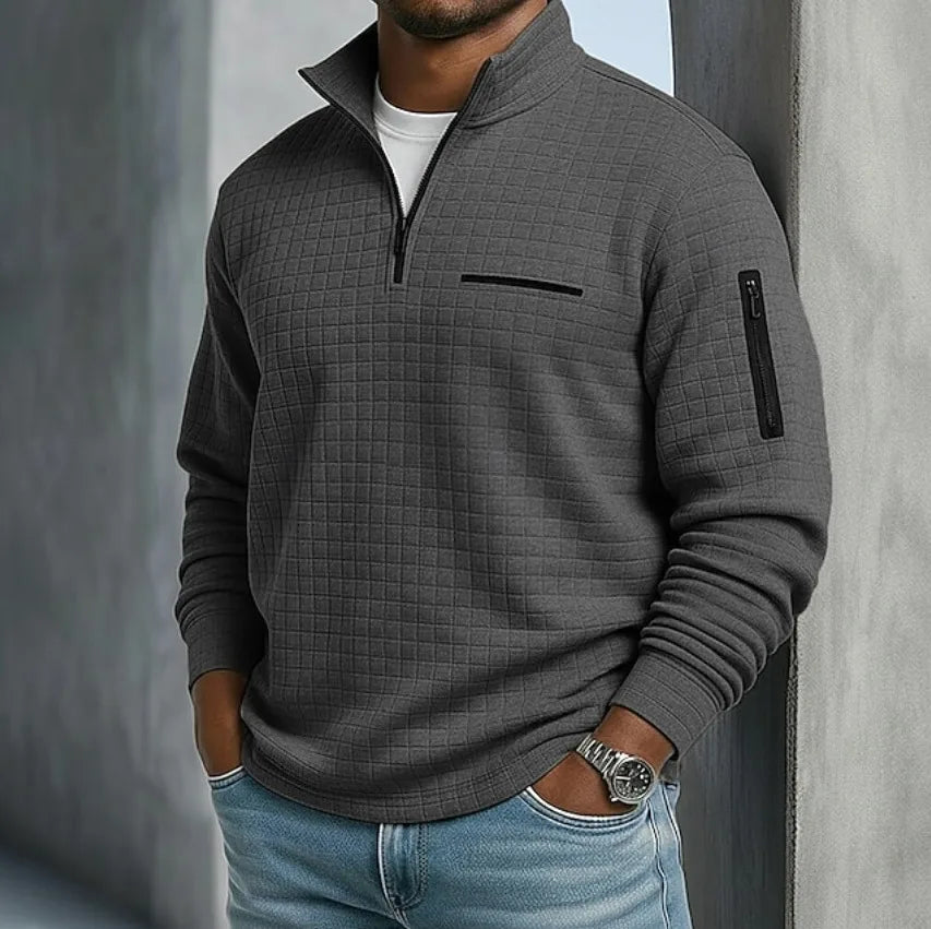 Pierce | Textured Quarter Zip Sweater