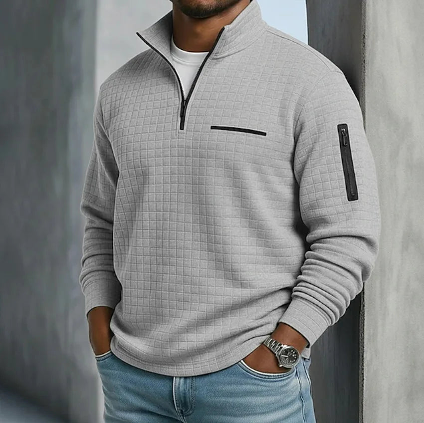 Pierce | Textured Quarter Zip Sweater