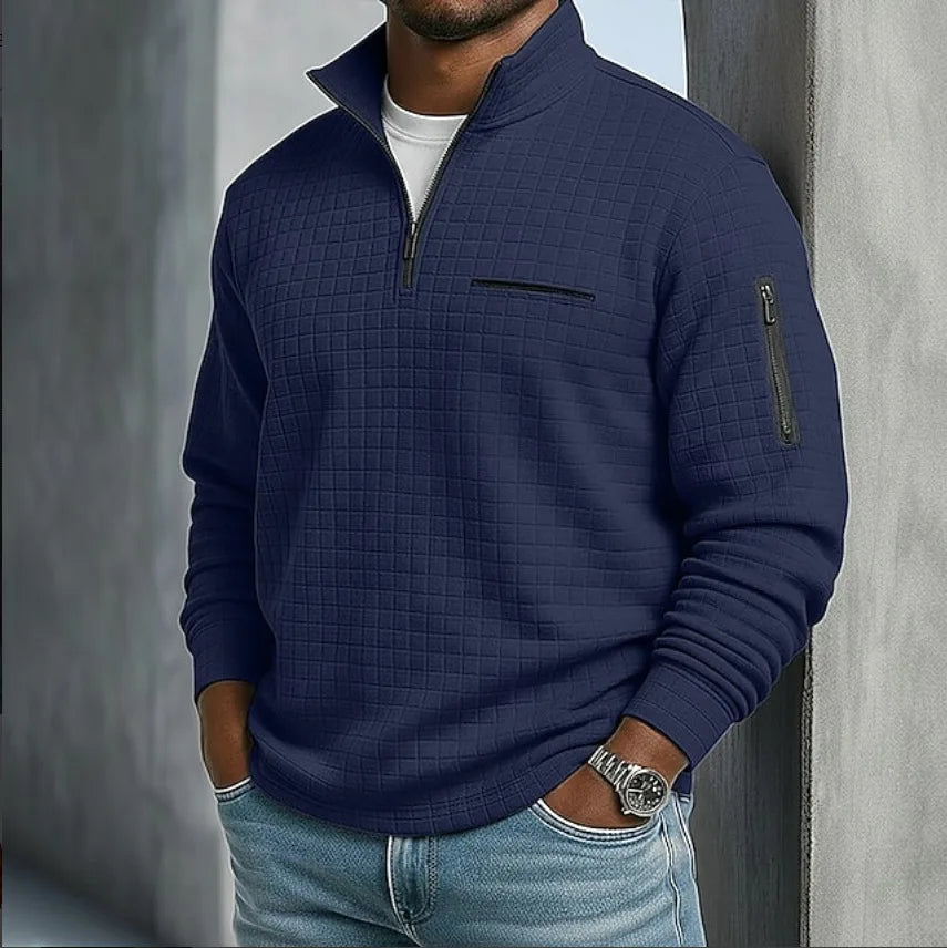 Pierce | Textured Quarter Zip Sweater