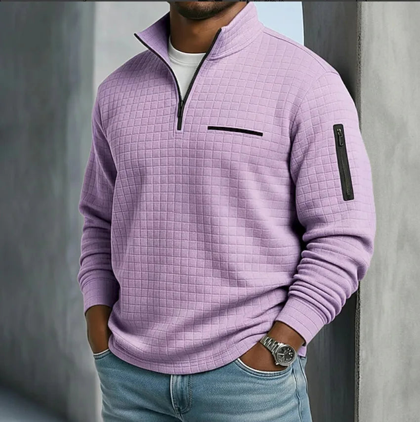 Pierce | Textured Quarter Zip Sweater