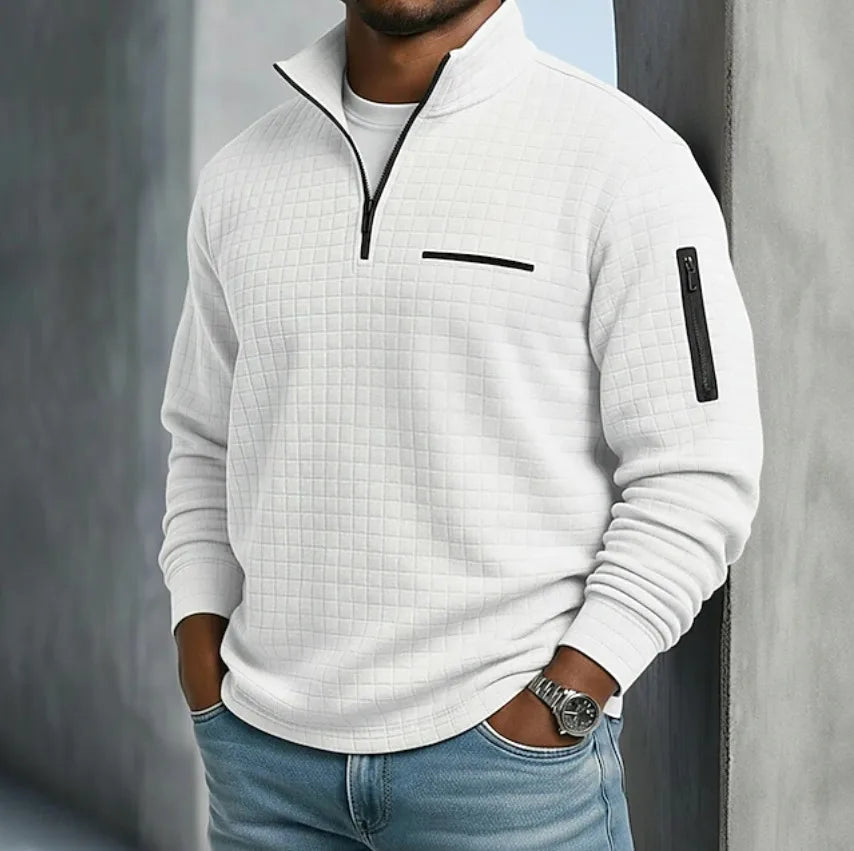 Pierce | Textured Quarter Zip Sweater