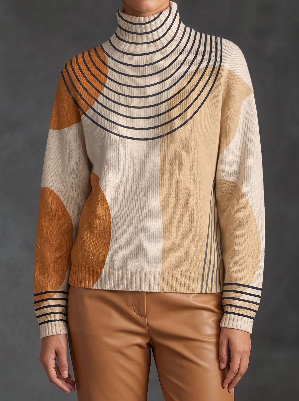 Leona | Color Block Arc Turtleneck