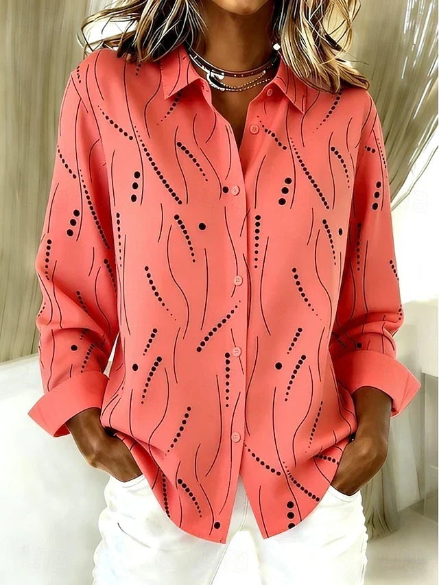 Priscilla | Printed Button Front Blouse