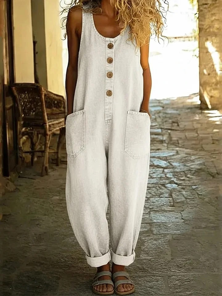 Saylor | Button Front Denim Overalls