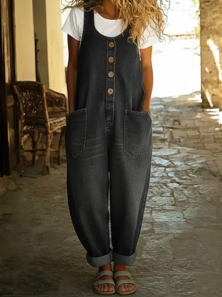 Saylor | Button Front Denim Overalls