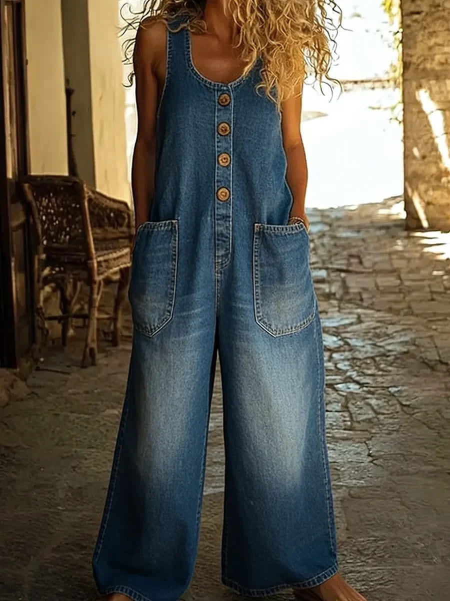 Saylor | Button Front Denim Overalls