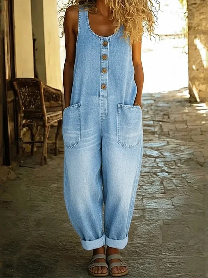 Saylor | Button Front Denim Overalls
