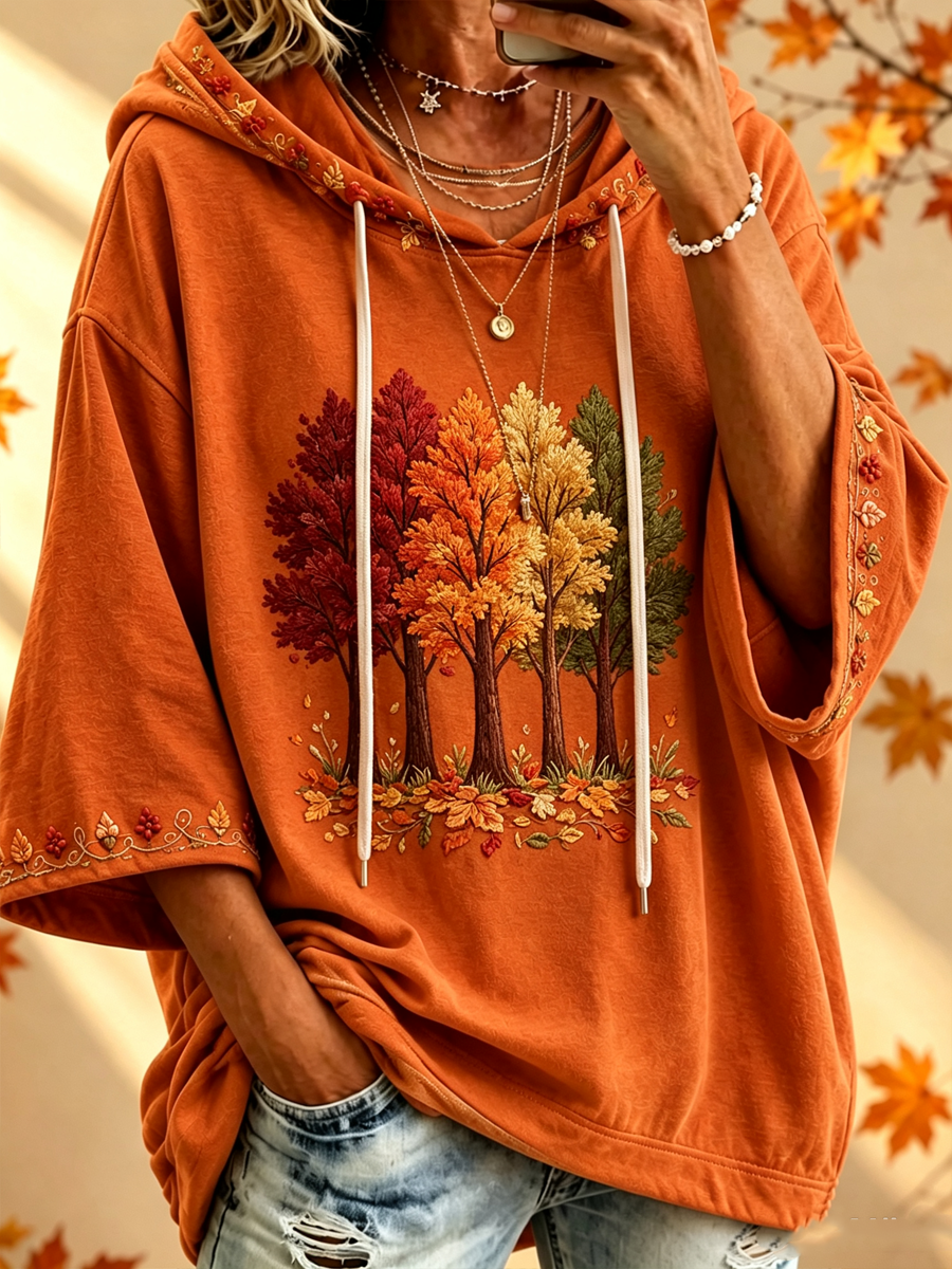 Maria | Autumn Print Oversized Hoodie