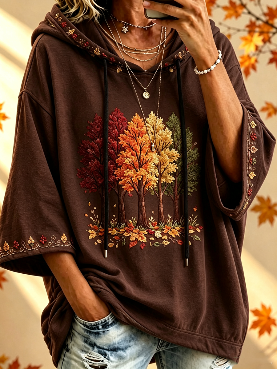 Maria | Autumn Print Oversized Hoodie