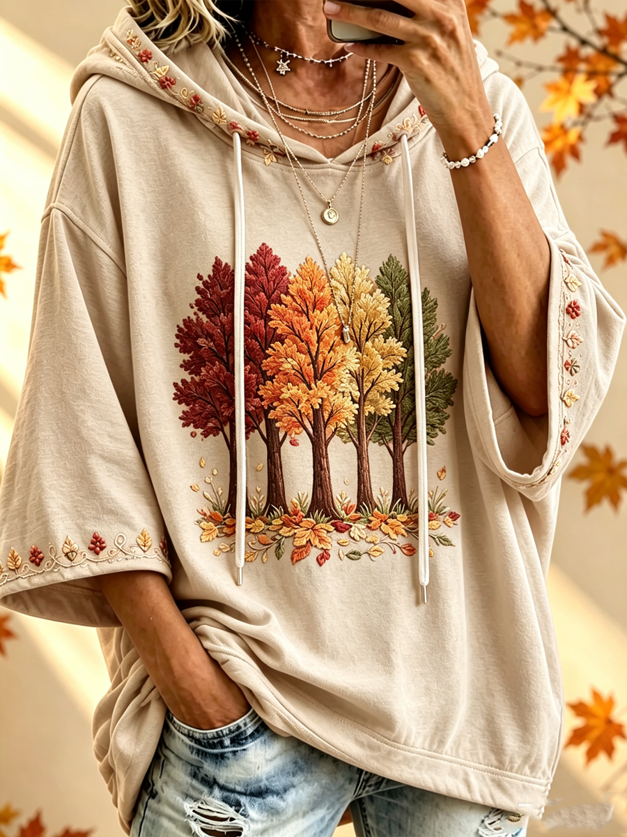 Maria | Autumn Print Oversized Hoodie