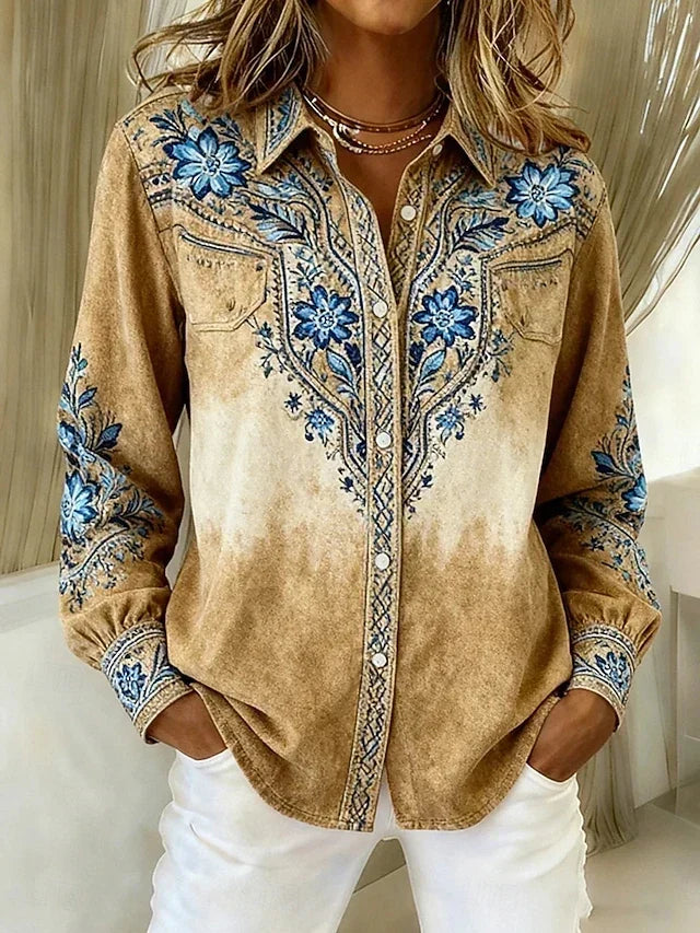 Tucson | Western Floral Button Up Blouse