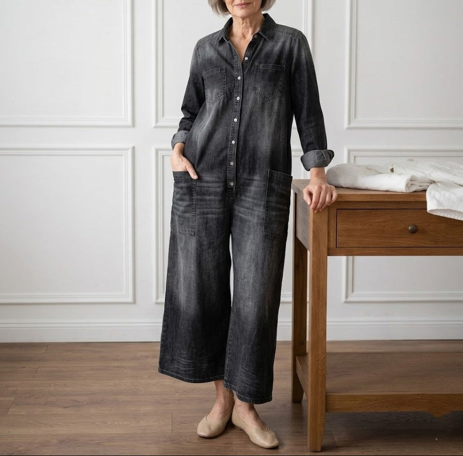 Harper | Wide Leg Denim Jumpsuit
