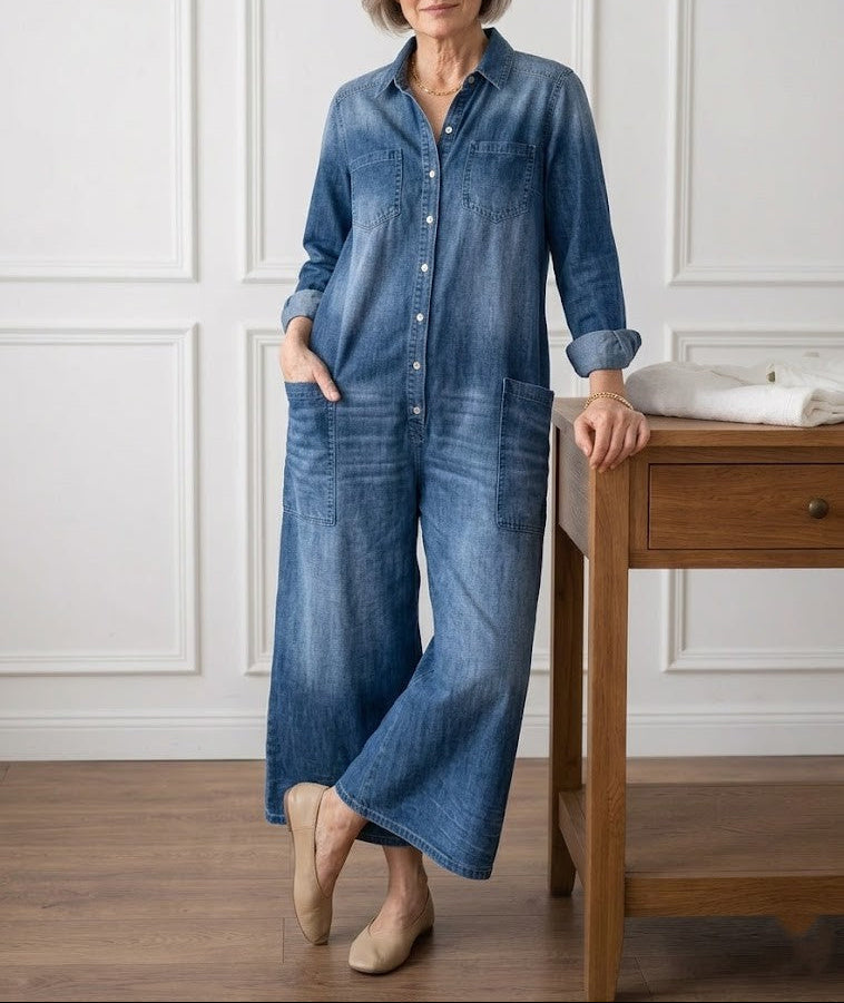Harper | Wide Leg Denim Jumpsuit