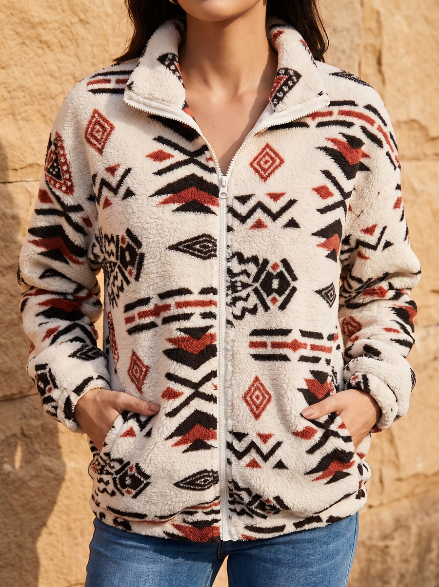 Winslow | Hooded Aztec Sherpa Jacket