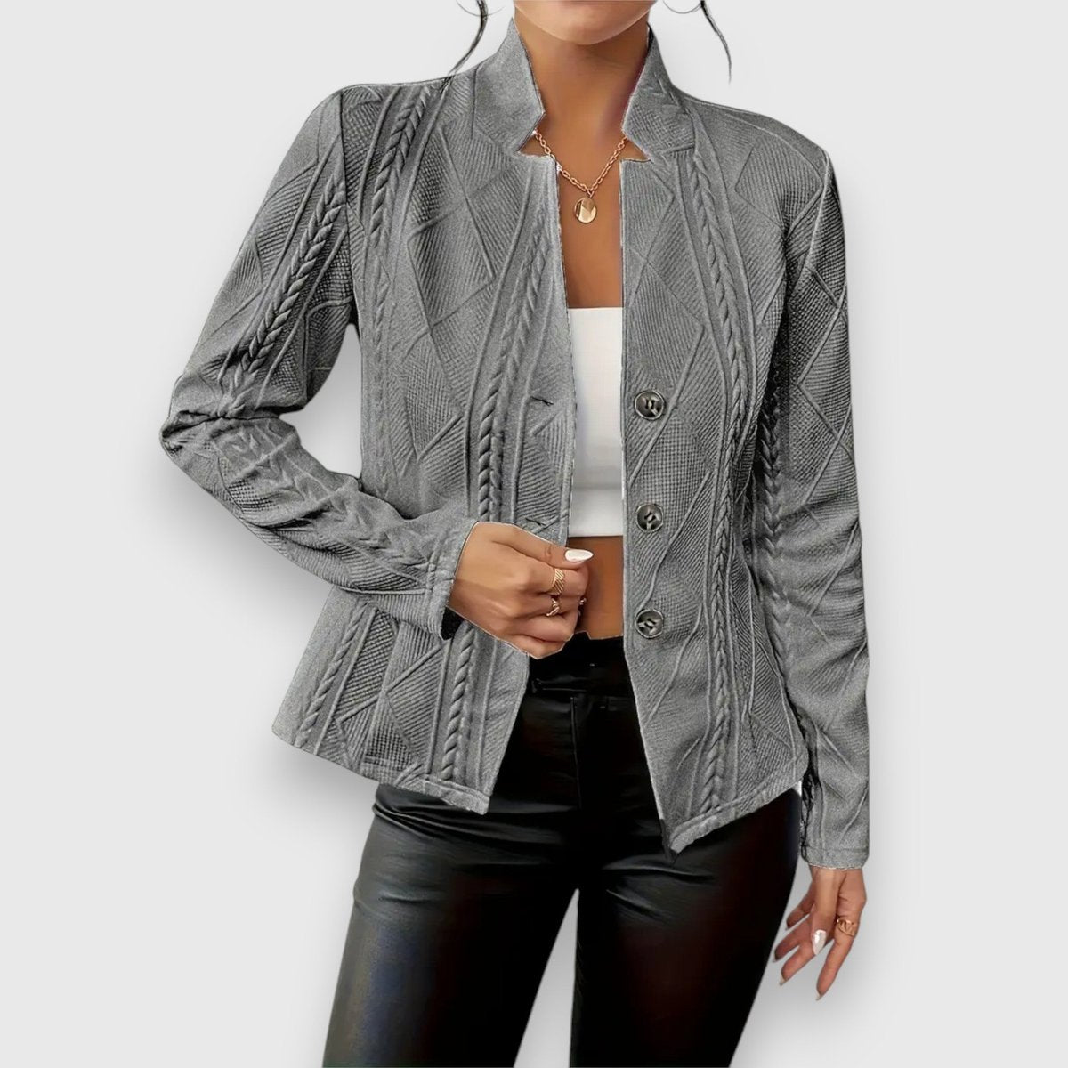 Constance | Textured Cable Knit Jacket
