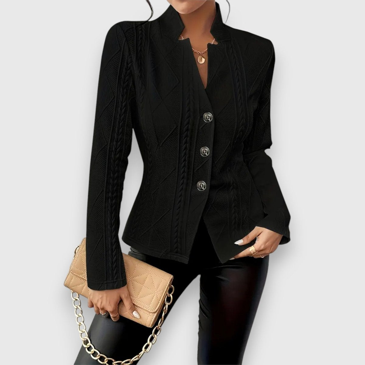 Constance | Textured Cable Knit Jacket