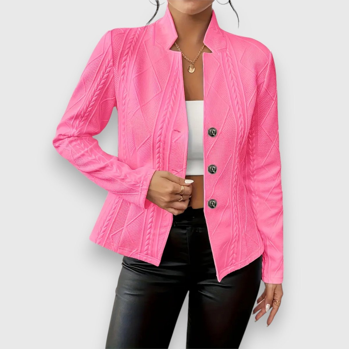 Constance | Textured Cable Knit Jacket