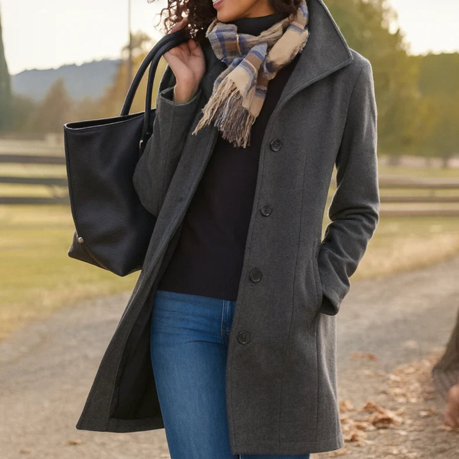 Rosa | Classic Mid Length Single Breasted Coat