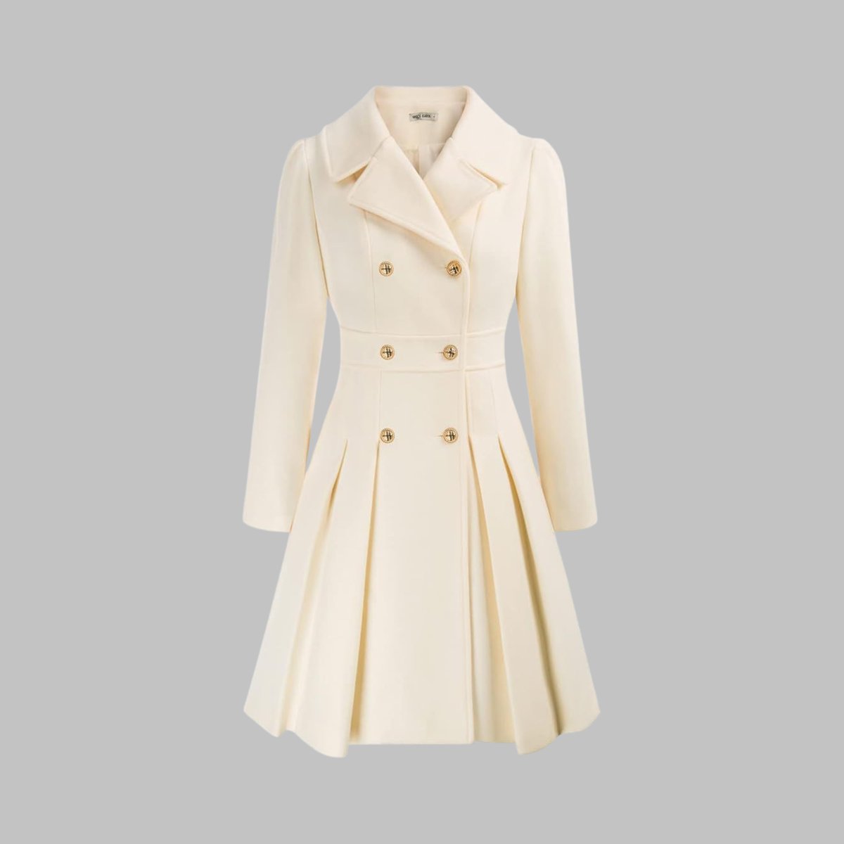 Vivienne | Double Breasted Pleated A Line Coat