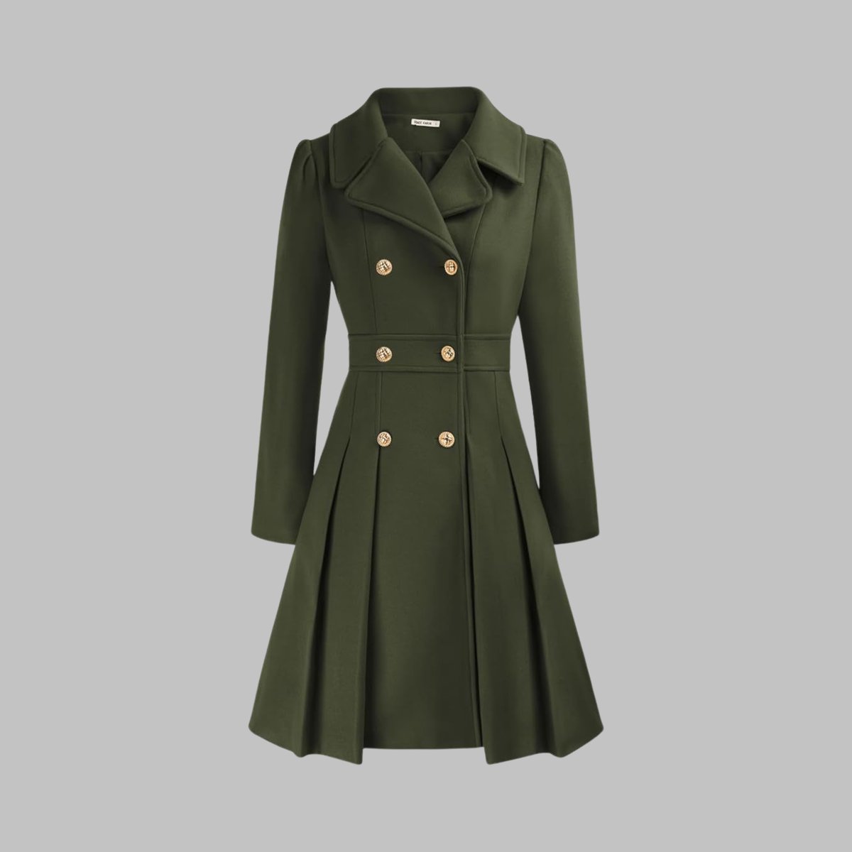 Vivienne | Double Breasted Pleated A Line Coat