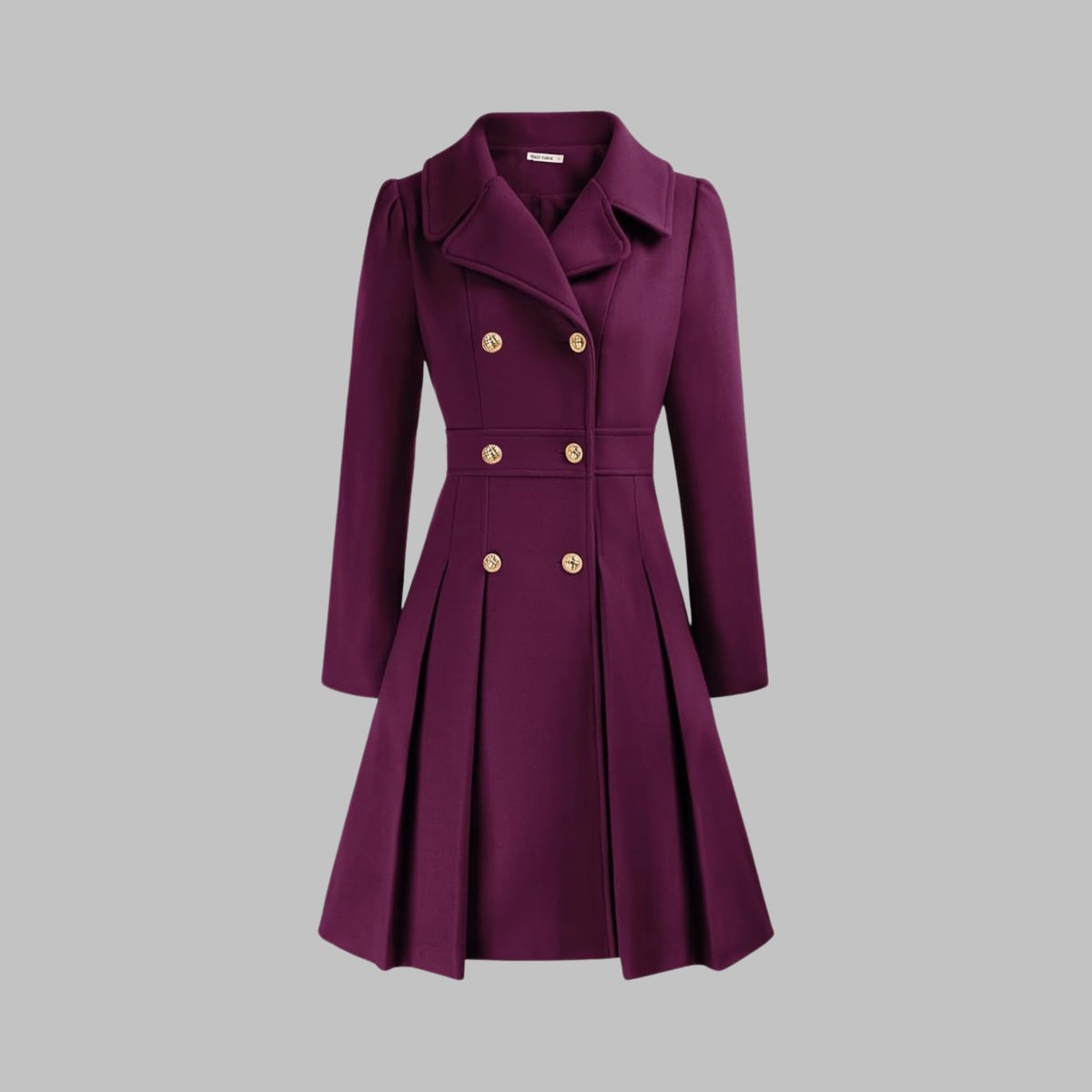 Vivienne | Double Breasted Pleated A Line Coat