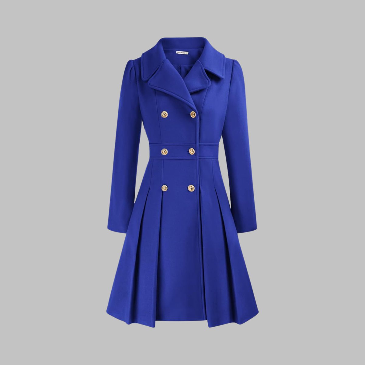 Vivienne | Double Breasted Pleated A Line Coat