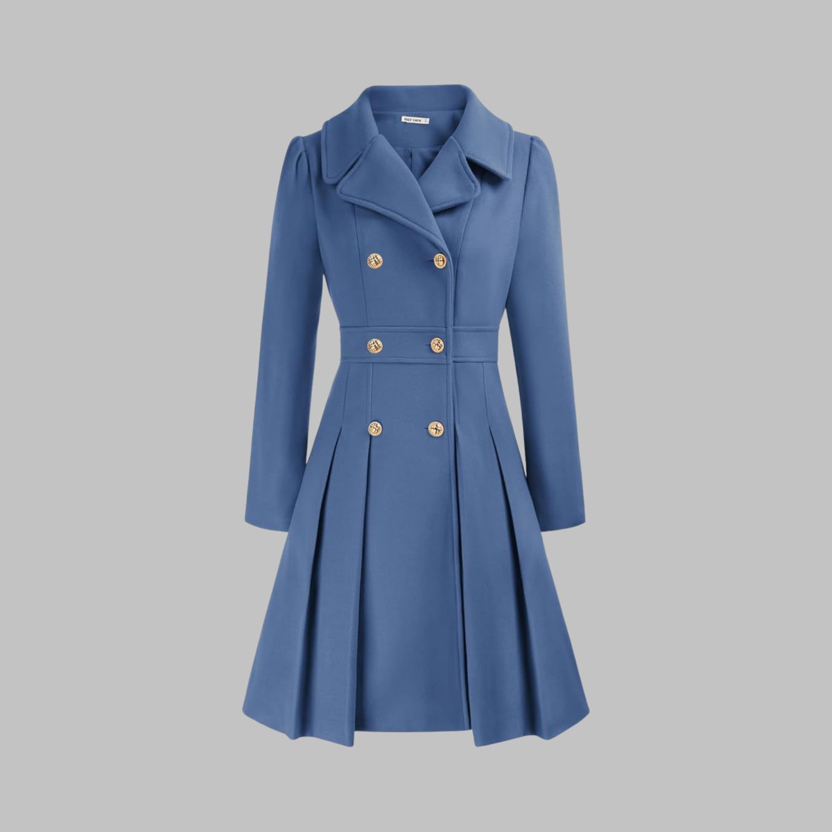 Vivienne | Double Breasted Pleated A Line Coat