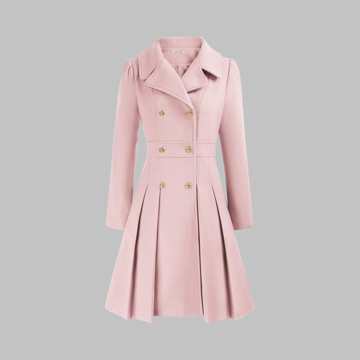 Vivienne | Double Breasted Pleated A Line Coat