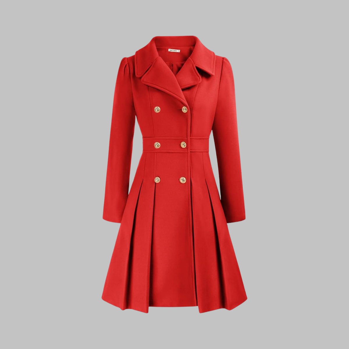 Vivienne | Double Breasted Pleated A Line Coat